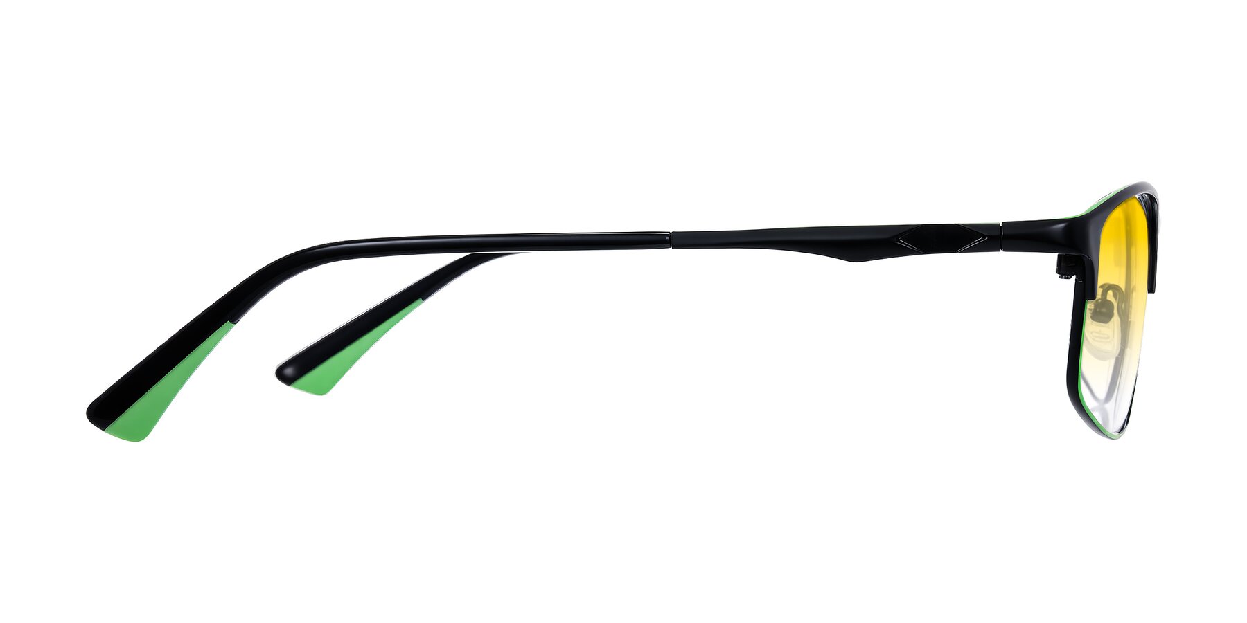 Side of Monnow in Black/Green with Yellow Gradient Lenses