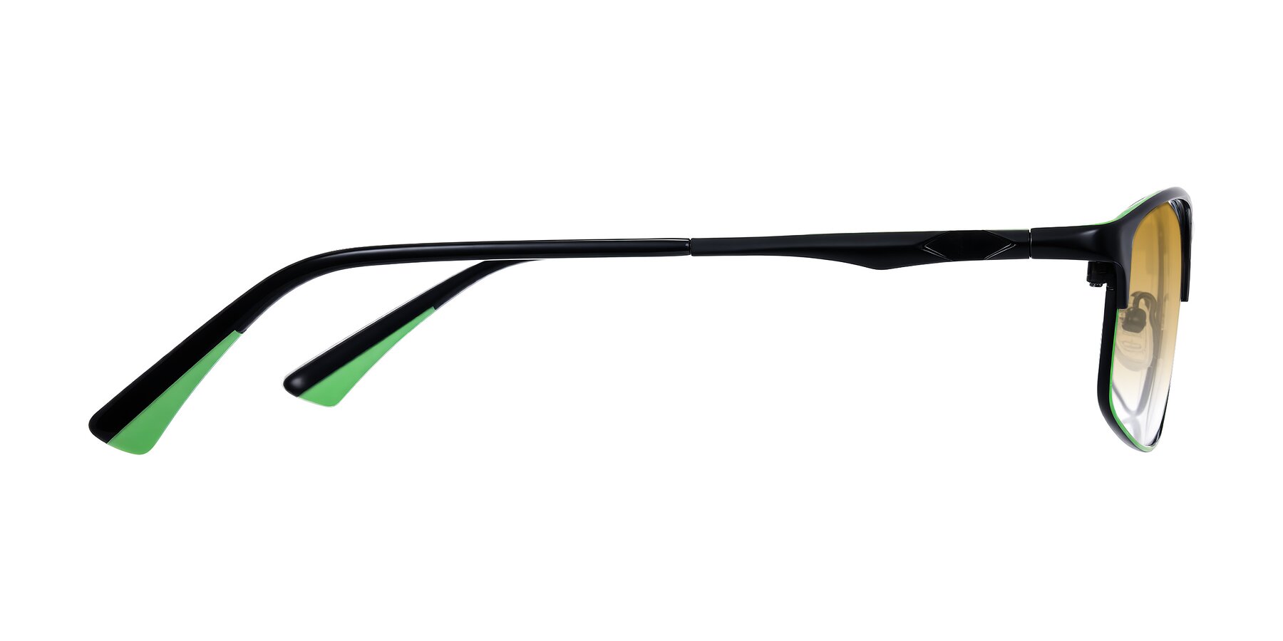 Side of Monnow in Black/Green with Champagne Gradient Lenses