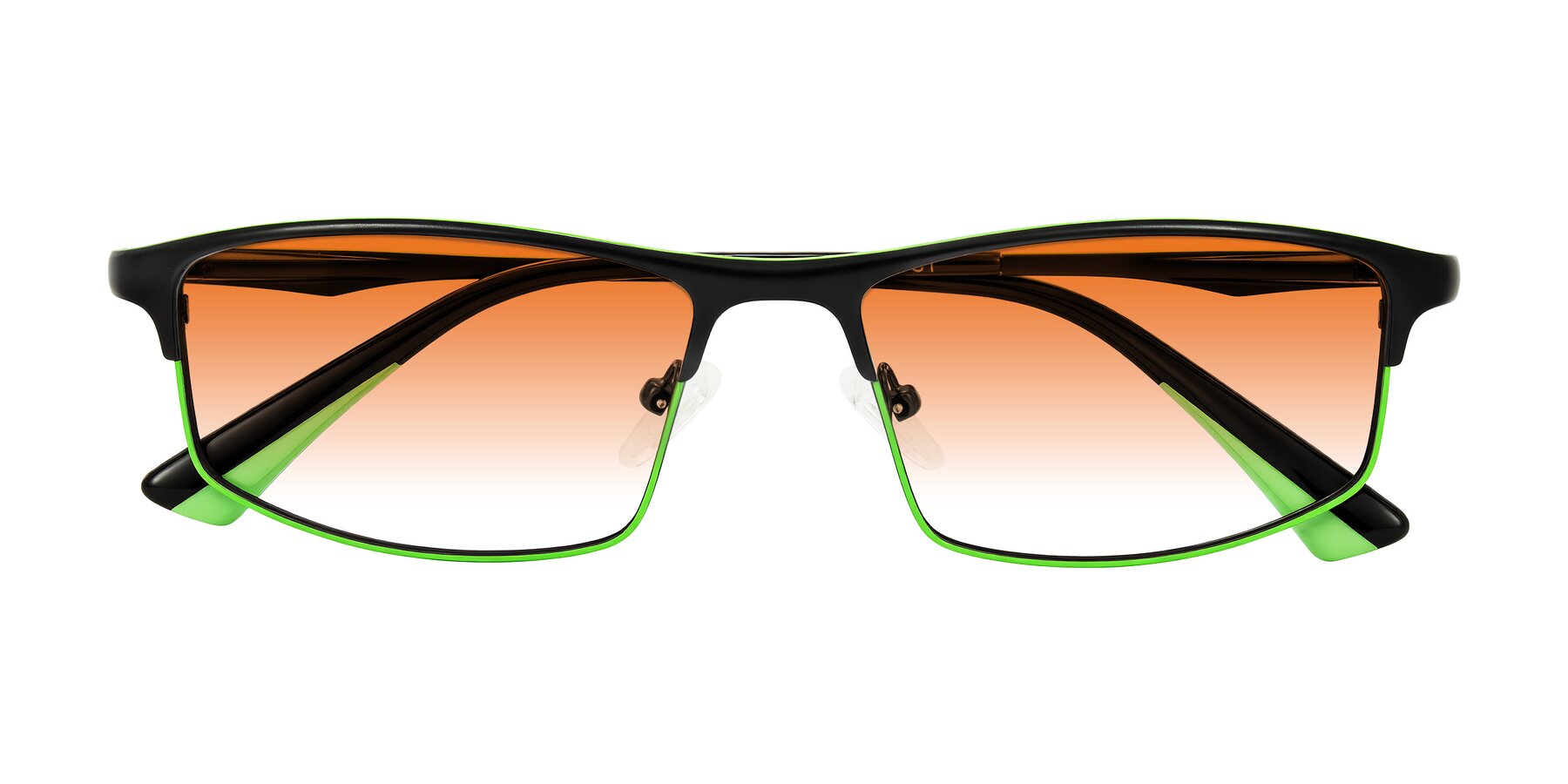 Folded Front of Monnow in Black/Green with Orange Gradient Lenses