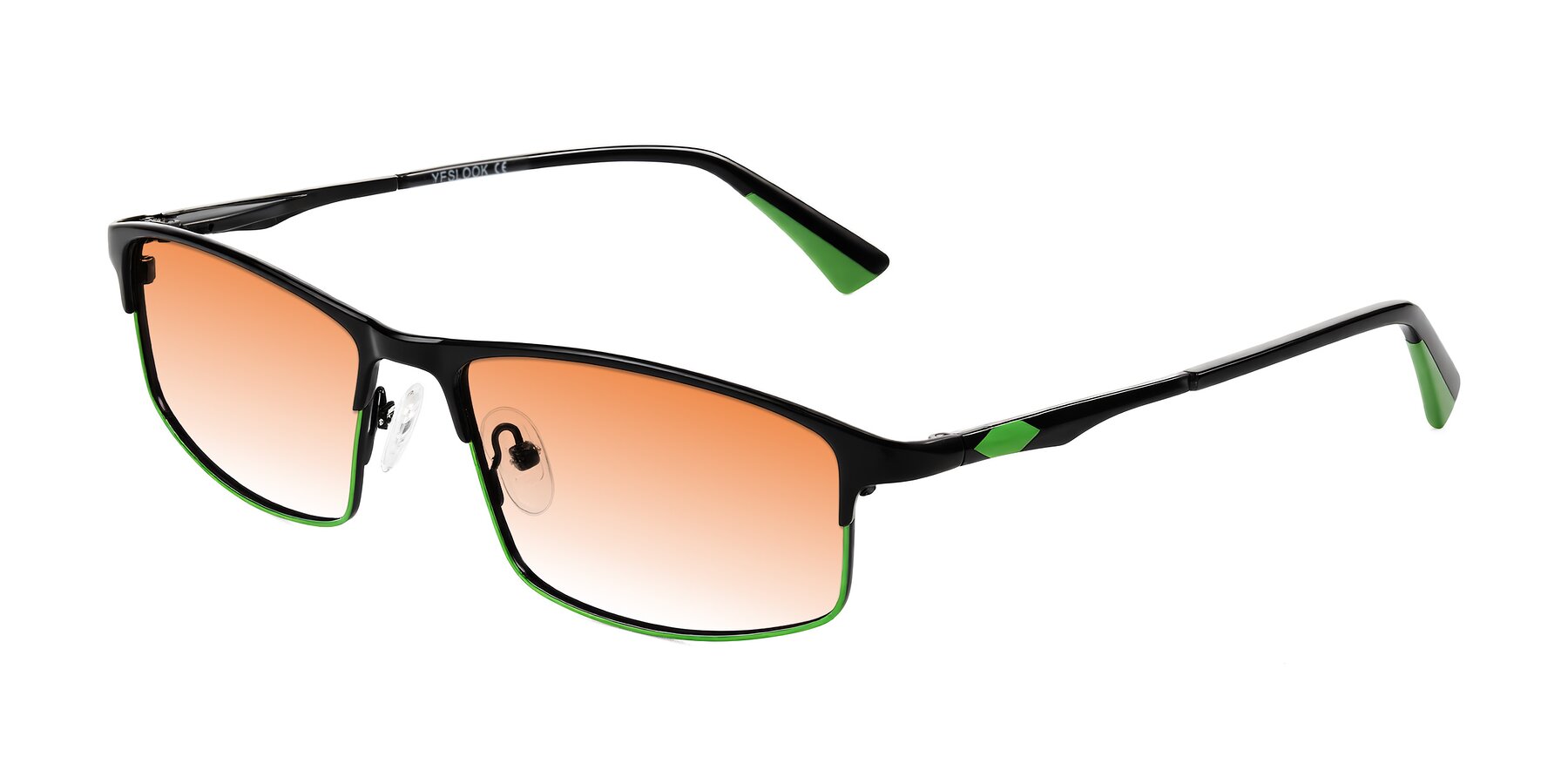 Angle of Monnow in Black/Green with Orange Gradient Lenses