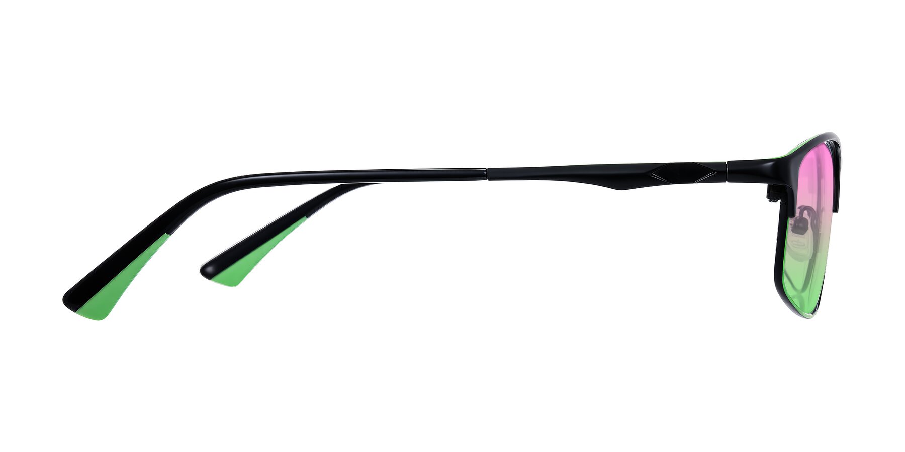 Side of Monnow in Black/Green with Pink / Green Gradient Lenses