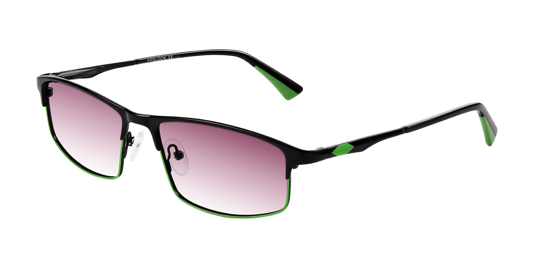 Angle of Monnow in Black/Green with Wine Gradient Lenses