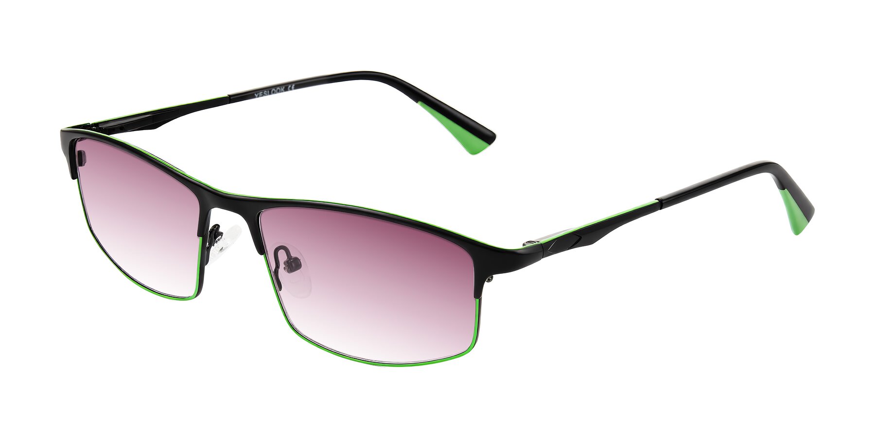 Angle of Monnow in Black/Green with Wine Gradient Lenses