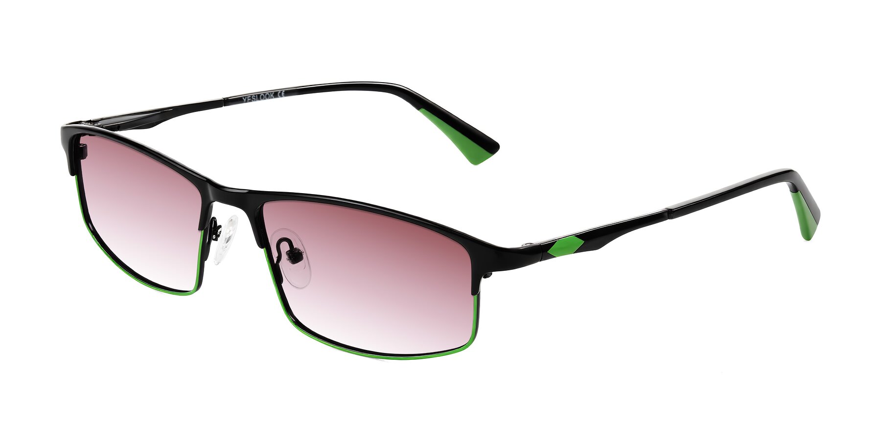 Angle of Monnow in Black/Green with Garnet Gradient Lenses