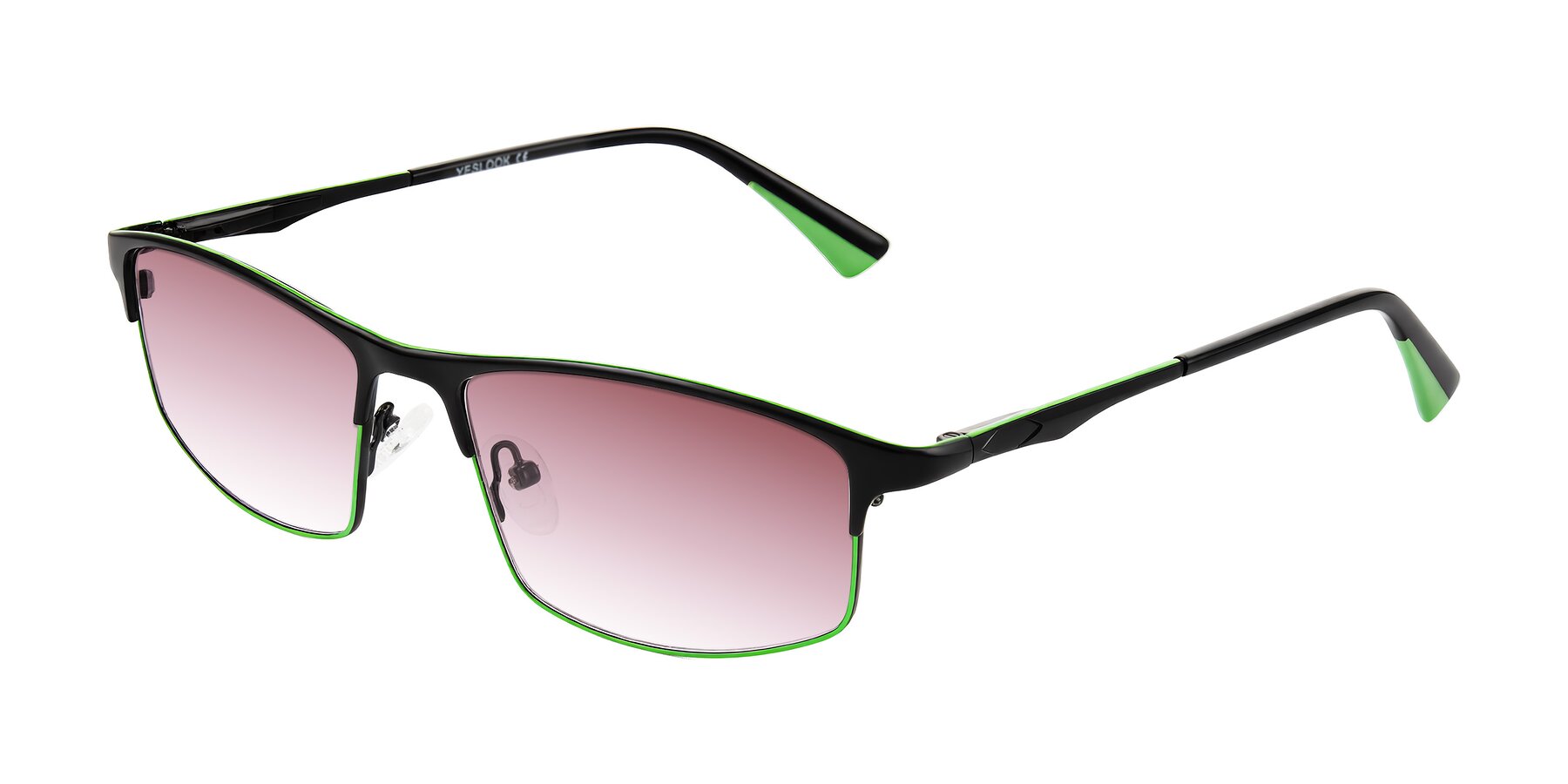 Angle of Monnow in Black/Green with Garnet Gradient Lenses