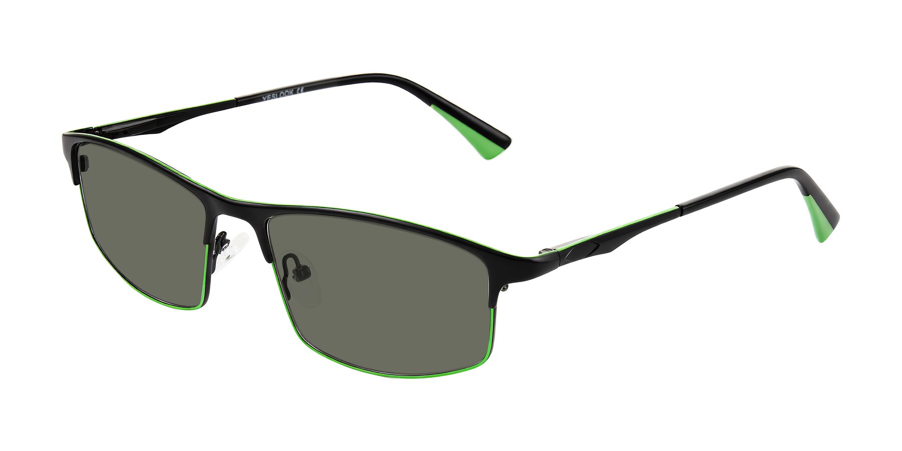 Angle of Monnow in Black/Green with Gray Polarized Lenses