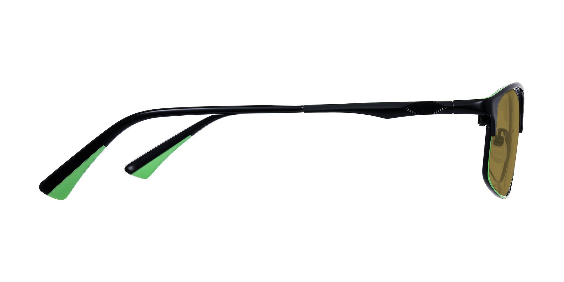 Side of Monnow in Black/Green with Brown Polarized Lenses
