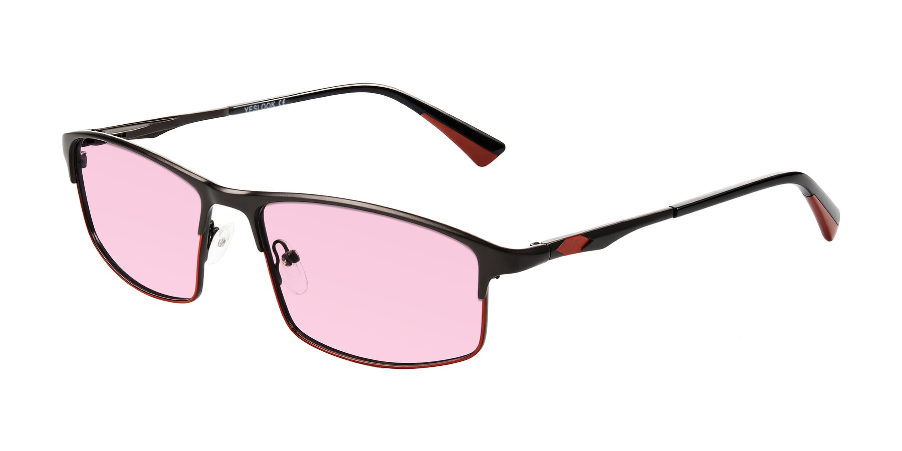 Angle of Monnow in Gray/Red with Light Pink Tinted Lenses