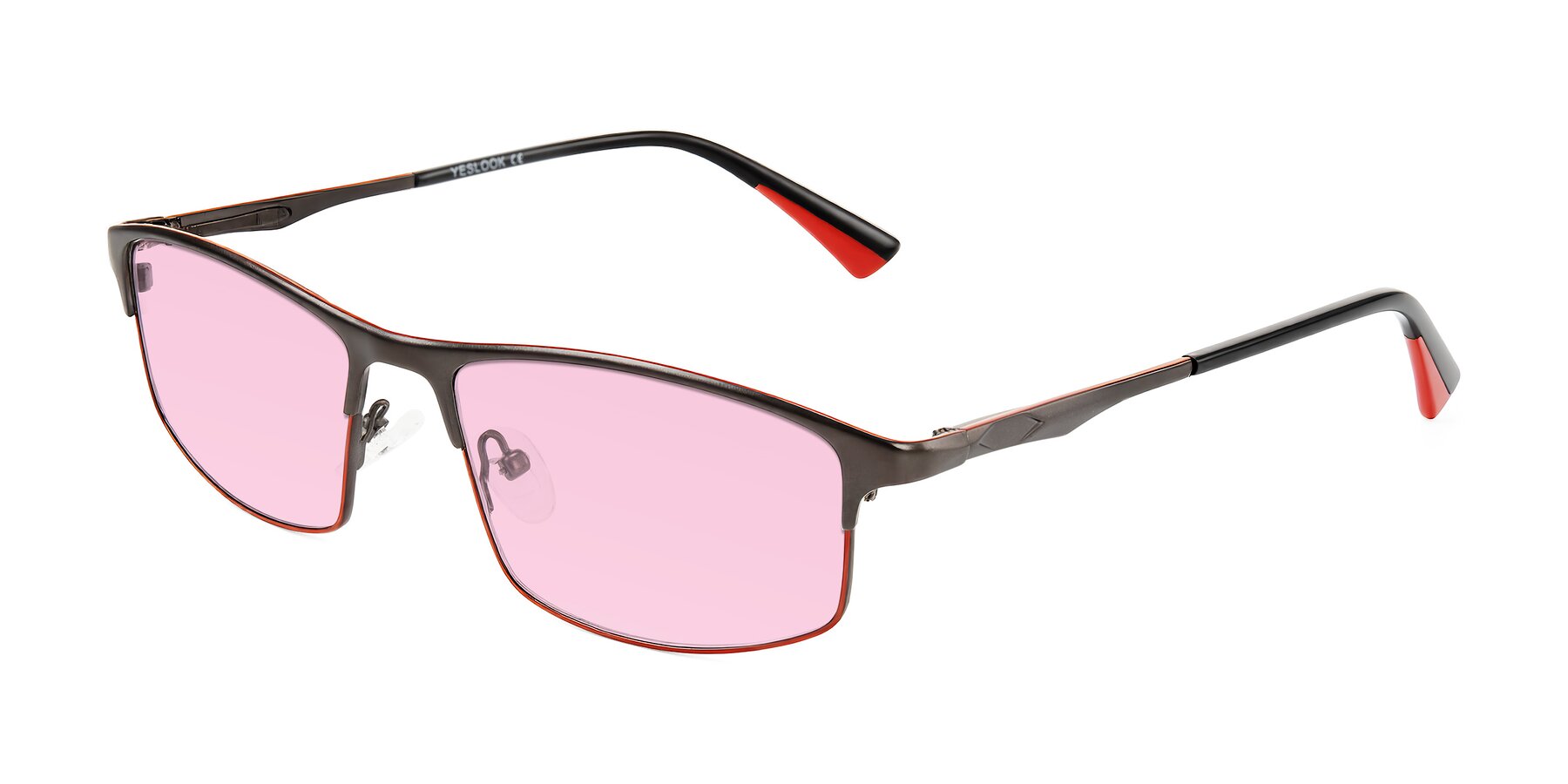 Angle of Monnow in Gray/Red with Light Pink Tinted Lenses