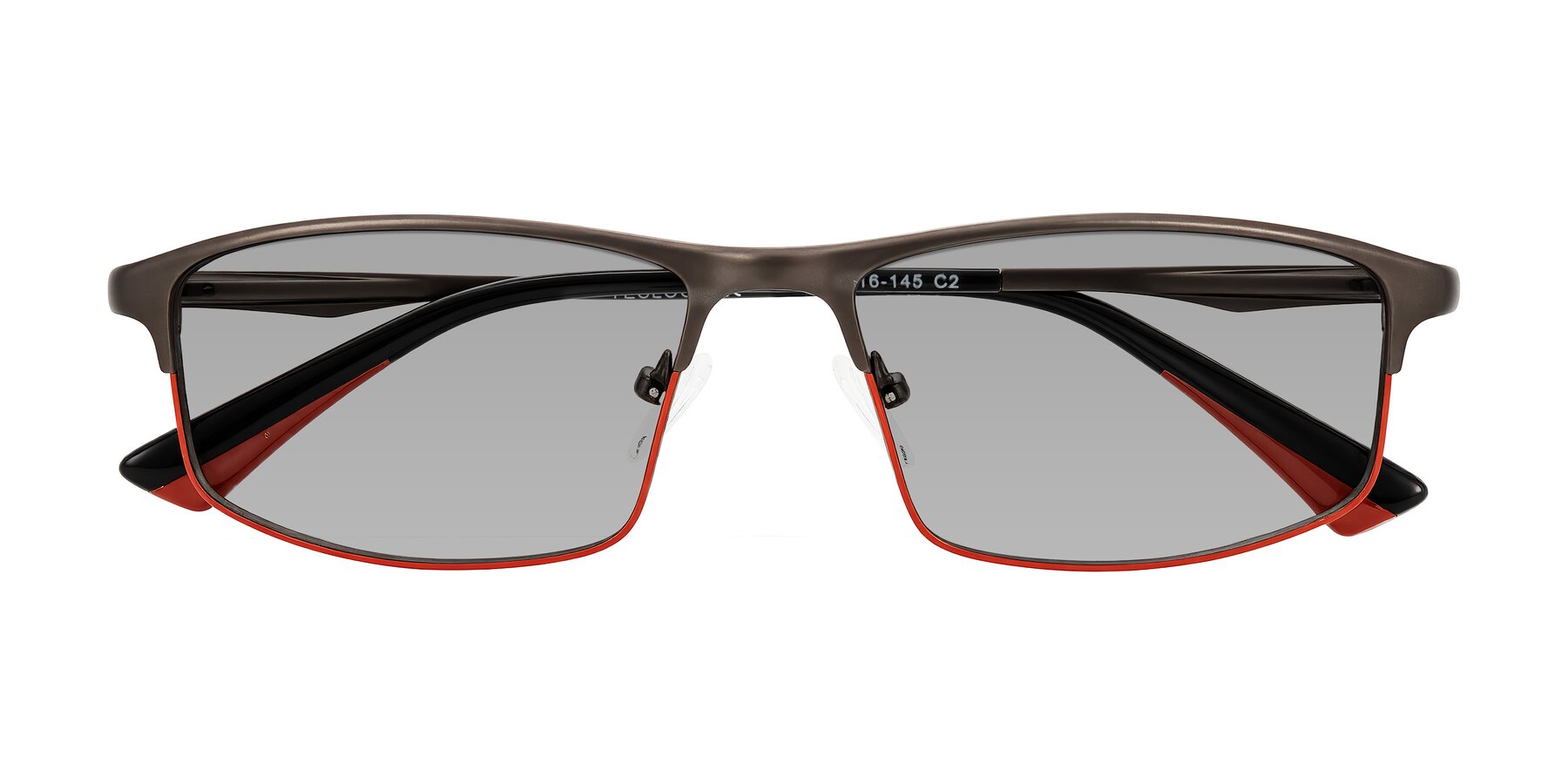 Folded Front of Monnow in Gray/Red with Light Gray Tinted Lenses
