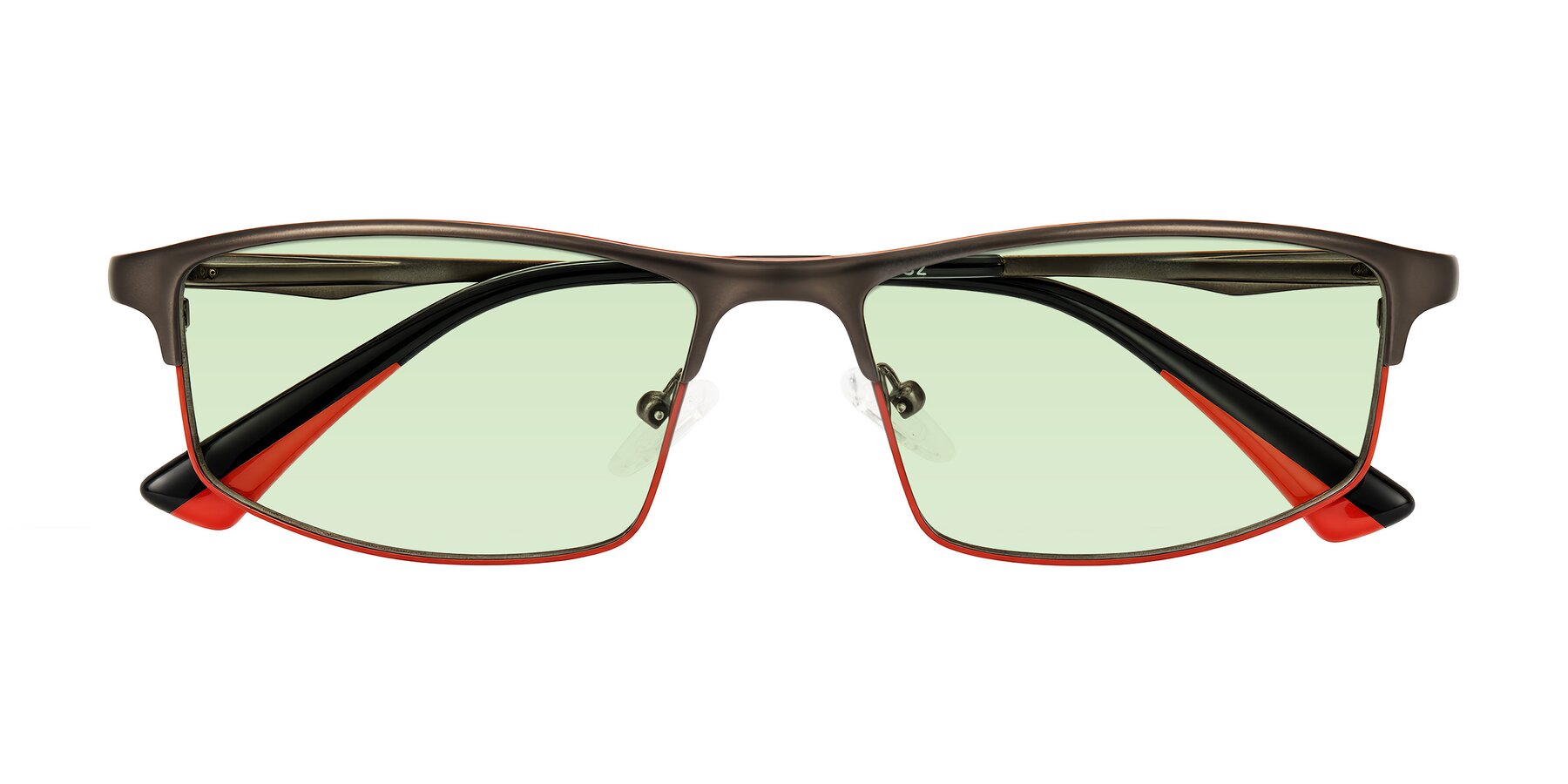 Folded Front of Monnow in Gray/Red with Light Green Tinted Lenses