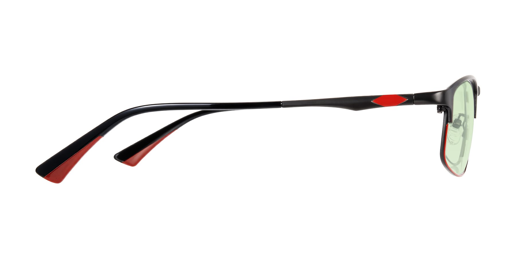 Side of Monnow in Gray/Red with Light Green Tinted Lenses