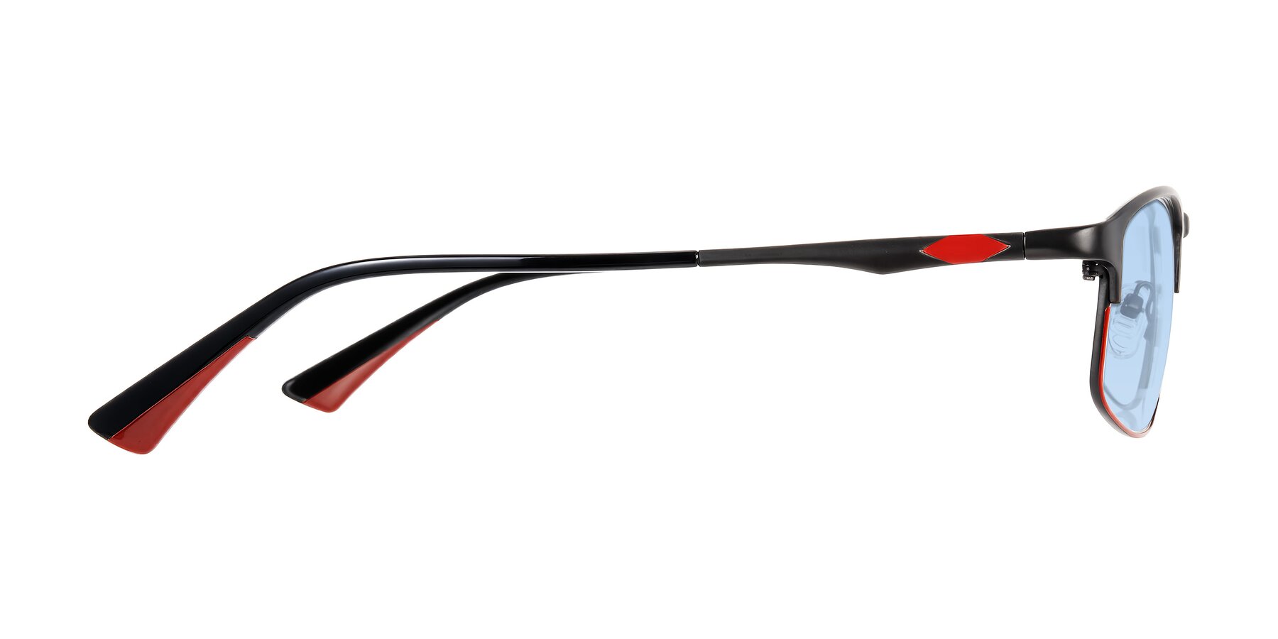 Side of Monnow in Gray/Red with Light Blue Tinted Lenses