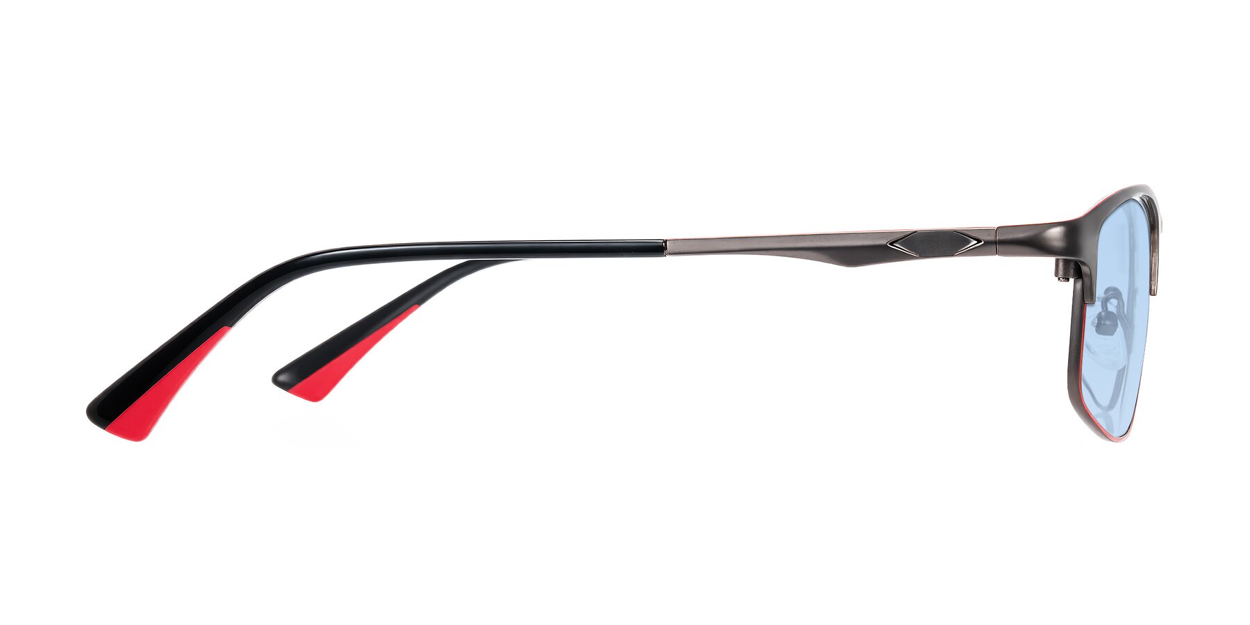 Side of Monnow in Gray/Red with Light Blue Tinted Lenses