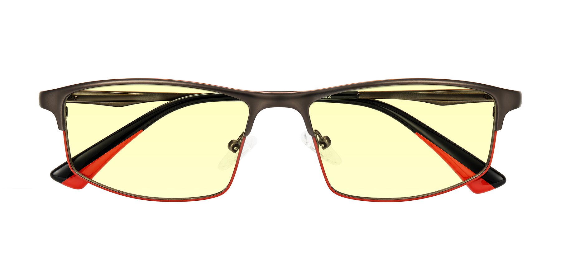 Folded Front of Monnow in Gray/Red with Light Yellow Tinted Lenses