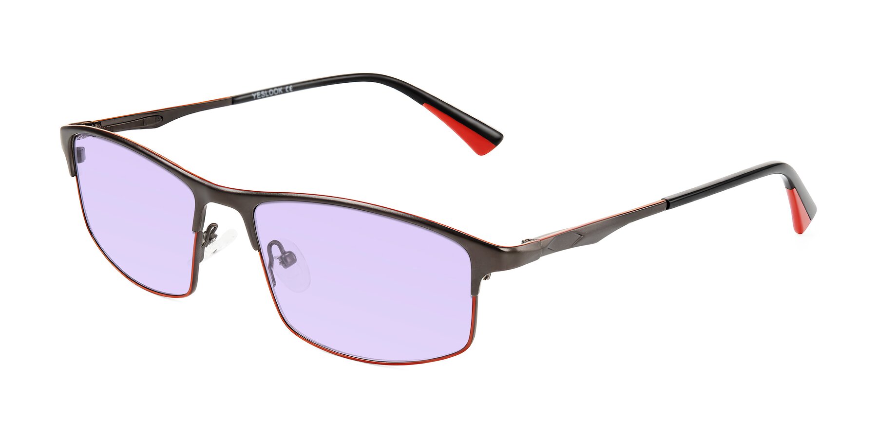 Angle of Monnow in Gray/Red with Light Purple Tinted Lenses