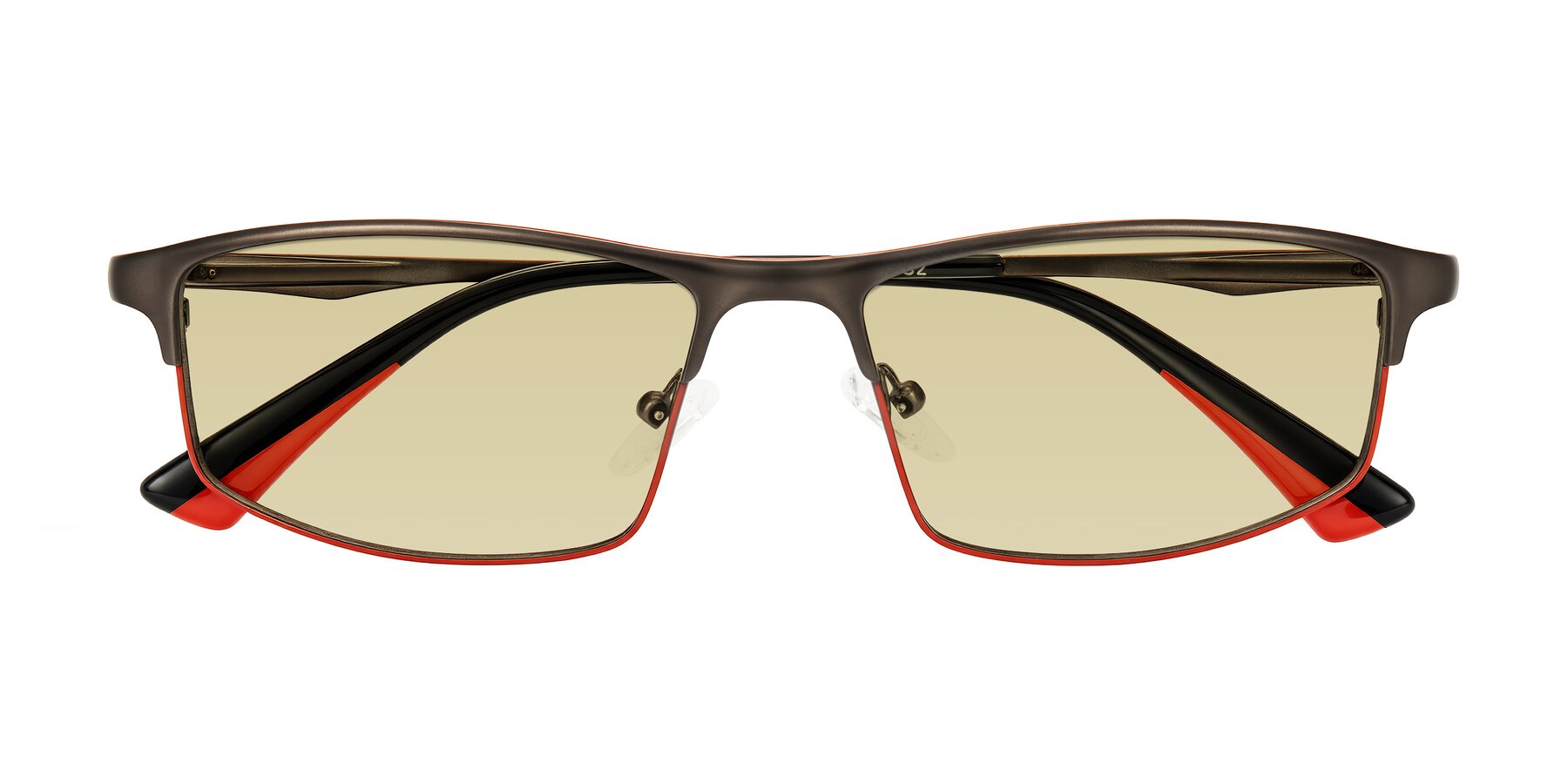 Folded Front of Monnow in Gray/Red with Light Champagne Tinted Lenses