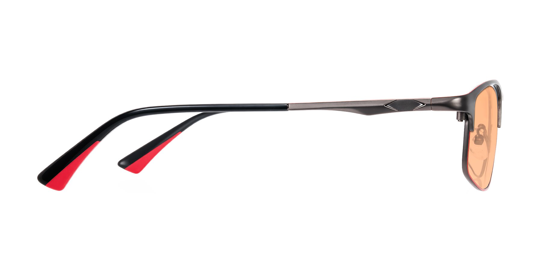 Side of Monnow in Gray/Red with Light Orange Tinted Lenses