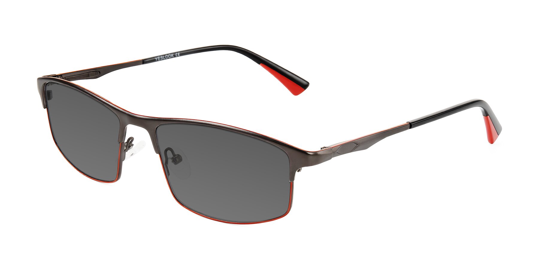 Angle of Monnow in Gray/Red with Medium Gray Tinted Lenses