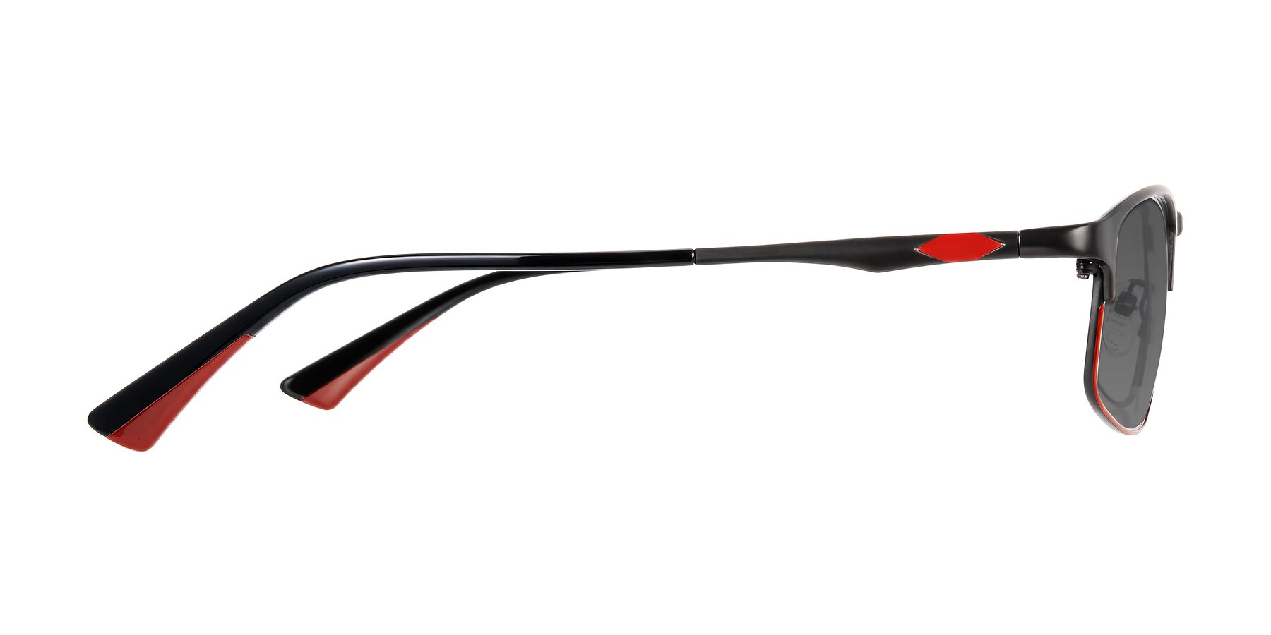 Side of Monnow in Gray/Red with Medium Gray Tinted Lenses