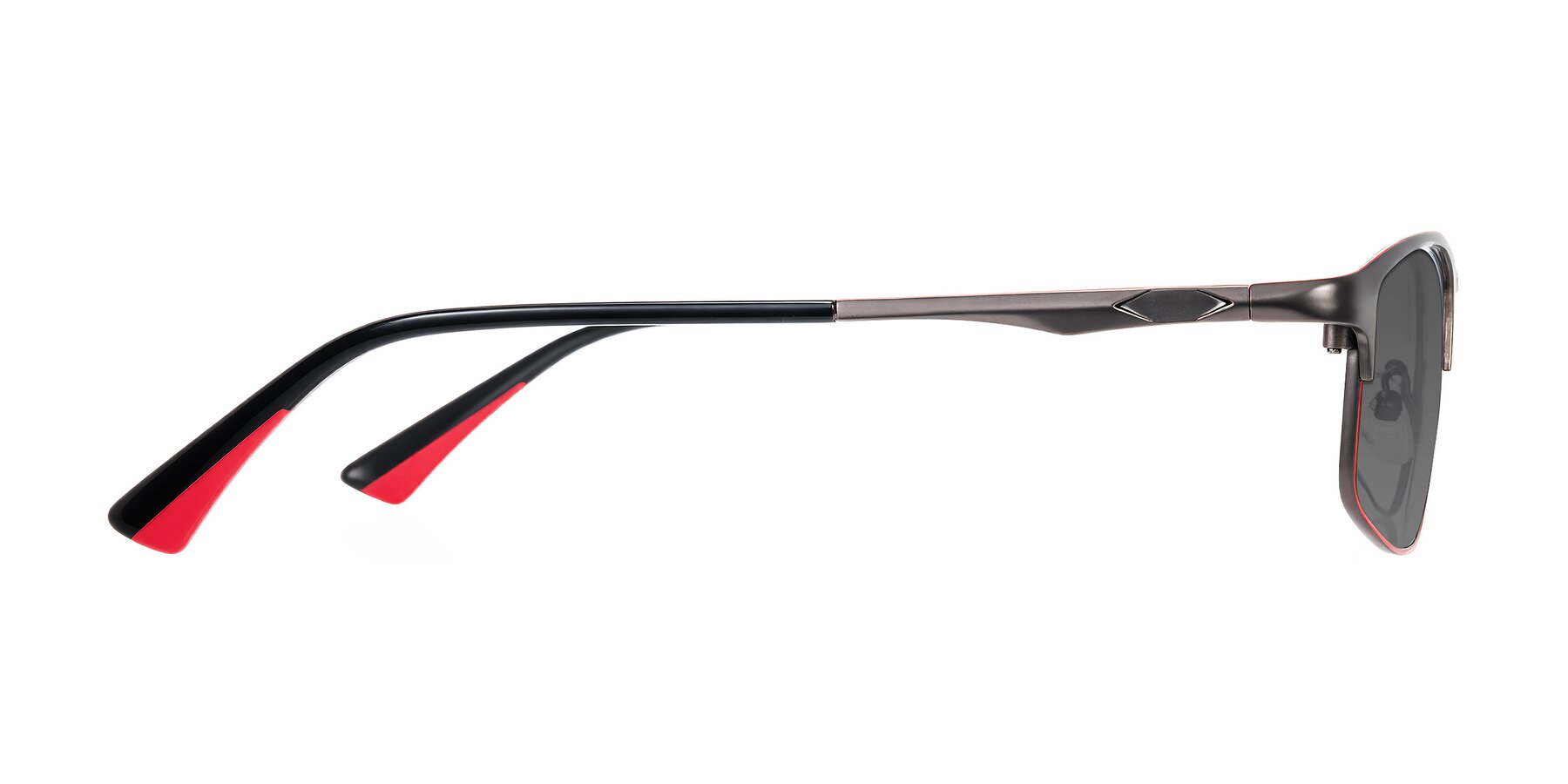 Side of Monnow in Gray/Red with Medium Gray Tinted Lenses