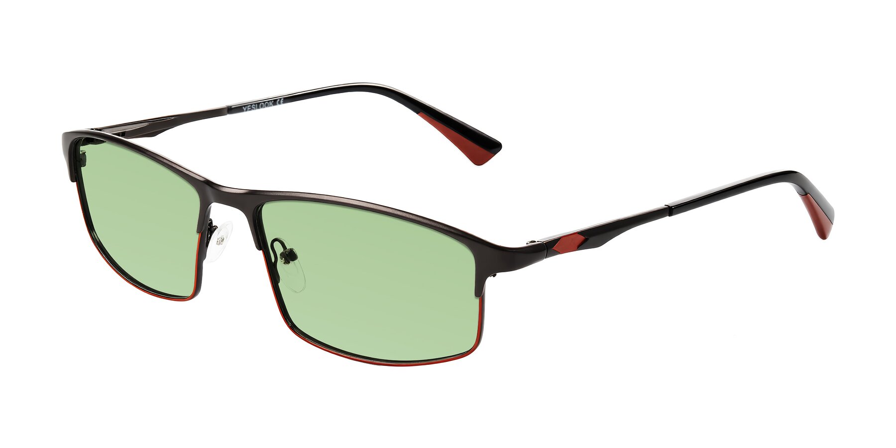 Angle of Monnow in Gray/Red with Medium Green Tinted Lenses
