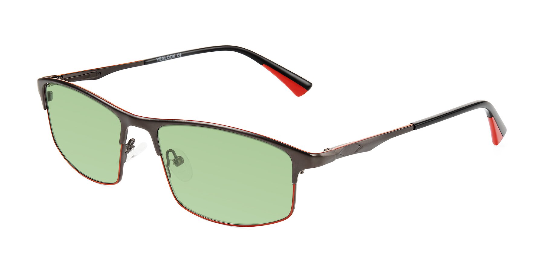 Angle of Monnow in Gray/Red with Medium Green Tinted Lenses