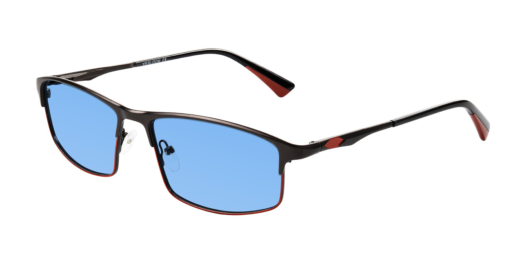 Angle of Monnow in Gray/Red with Medium Blue Tinted Lenses