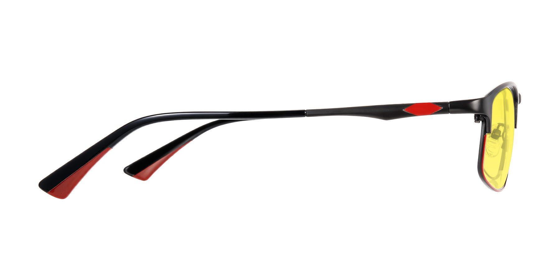 Side of Monnow in Gray/Red with Medium Yellow Tinted Lenses