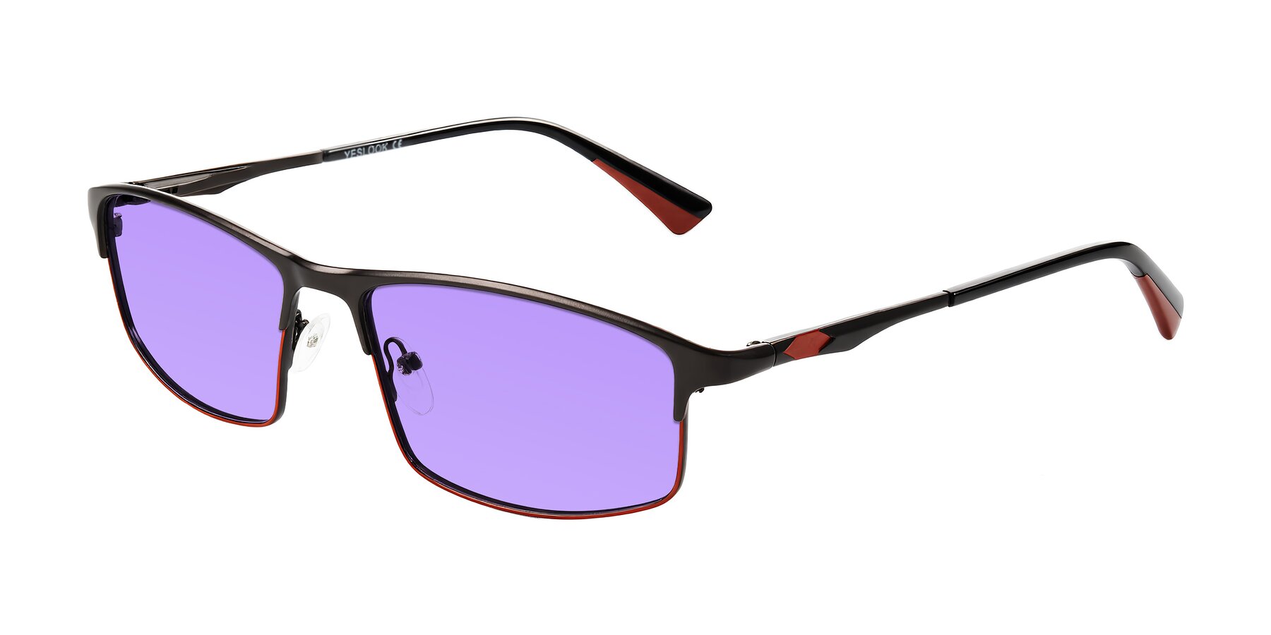 Angle of Monnow in Gray/Red with Medium Purple Tinted Lenses