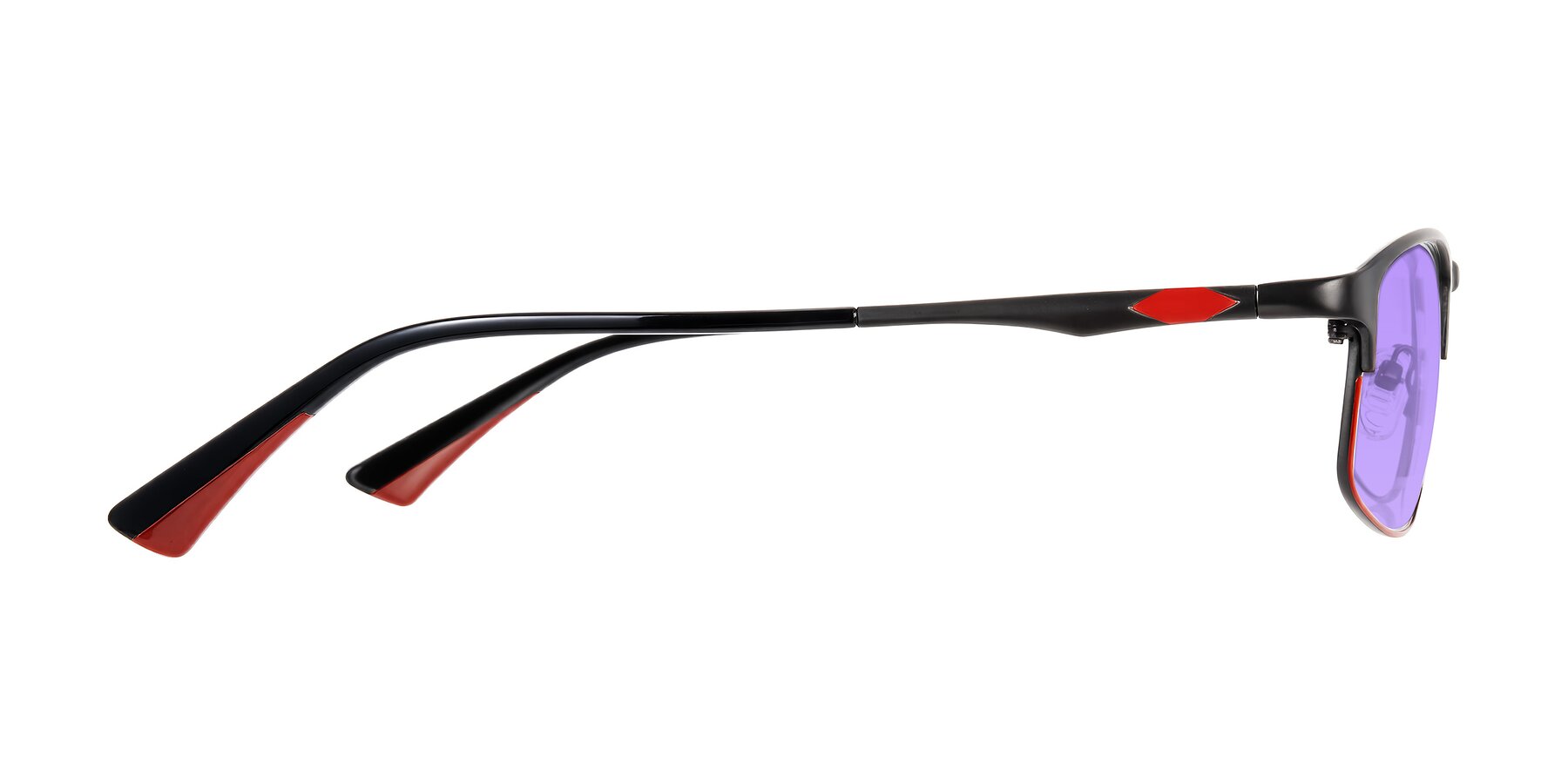 Side of Monnow in Gray/Red with Medium Purple Tinted Lenses