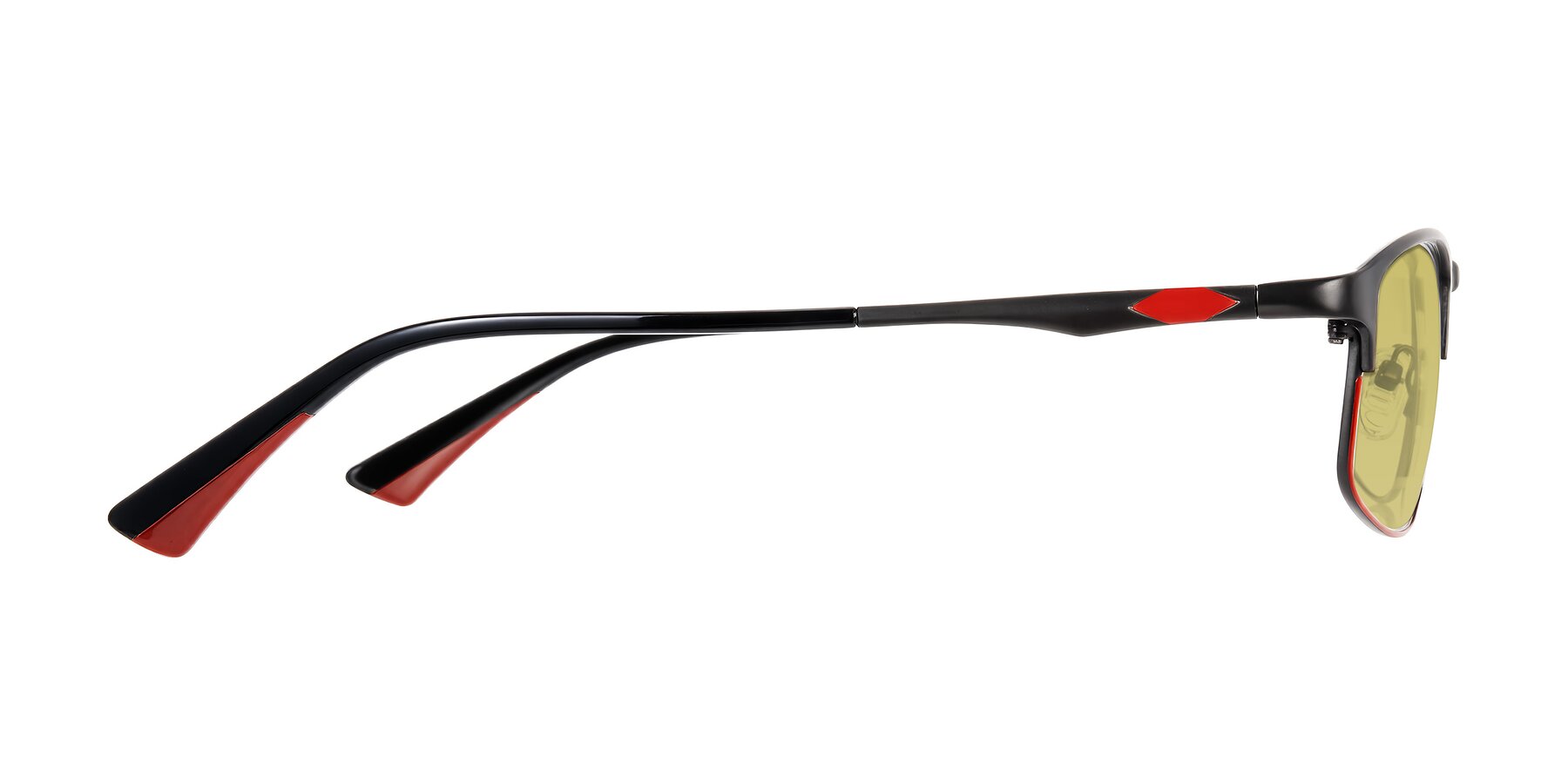 Side of Monnow in Gray/Red with Medium Champagne Tinted Lenses