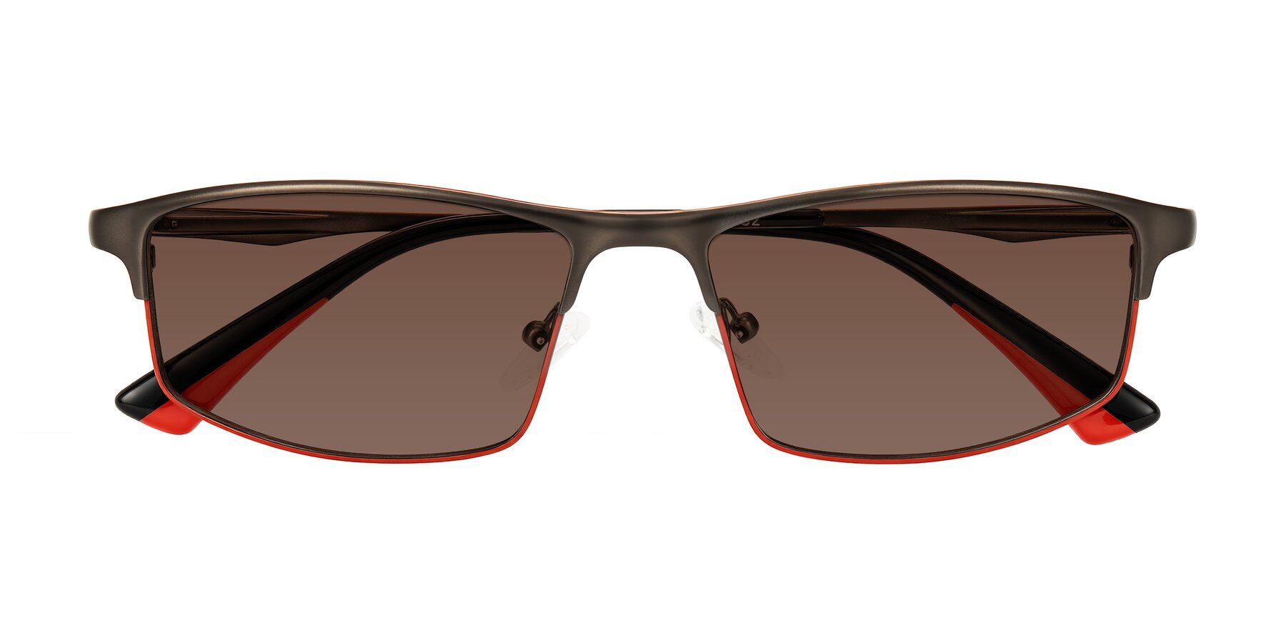 Folded Front of Monnow in Gray/Red with Brown Tinted Lenses