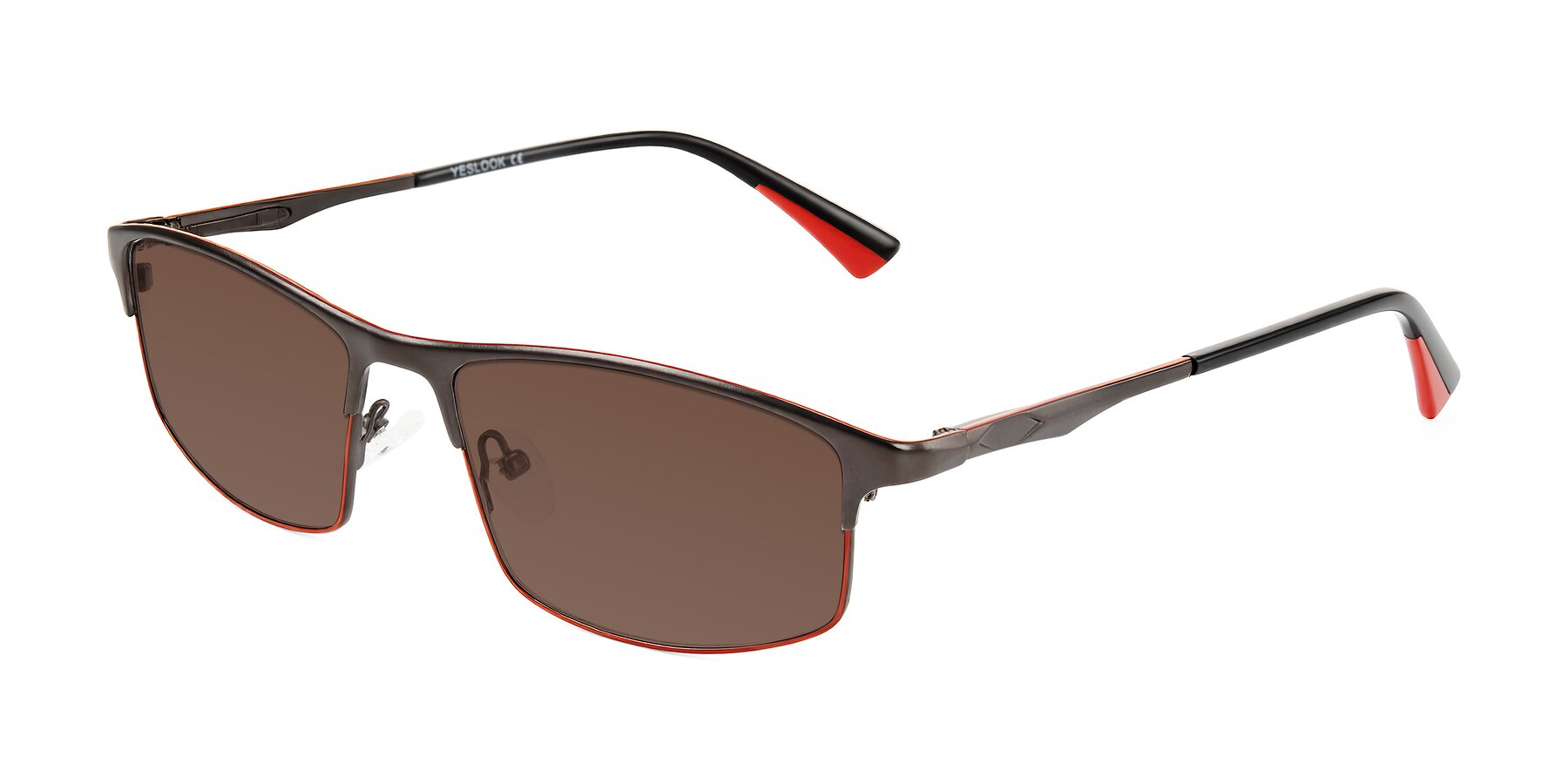 Angle of Monnow in Gray/Red with Brown Tinted Lenses