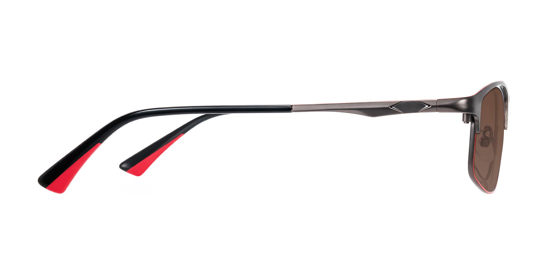 Side of Monnow in Gray/Red with Brown Tinted Lenses