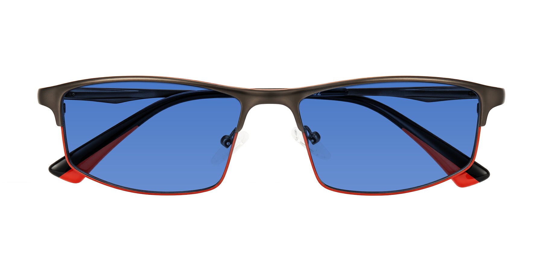 Folded Front of Monnow in Gray/Red with Blue Tinted Lenses