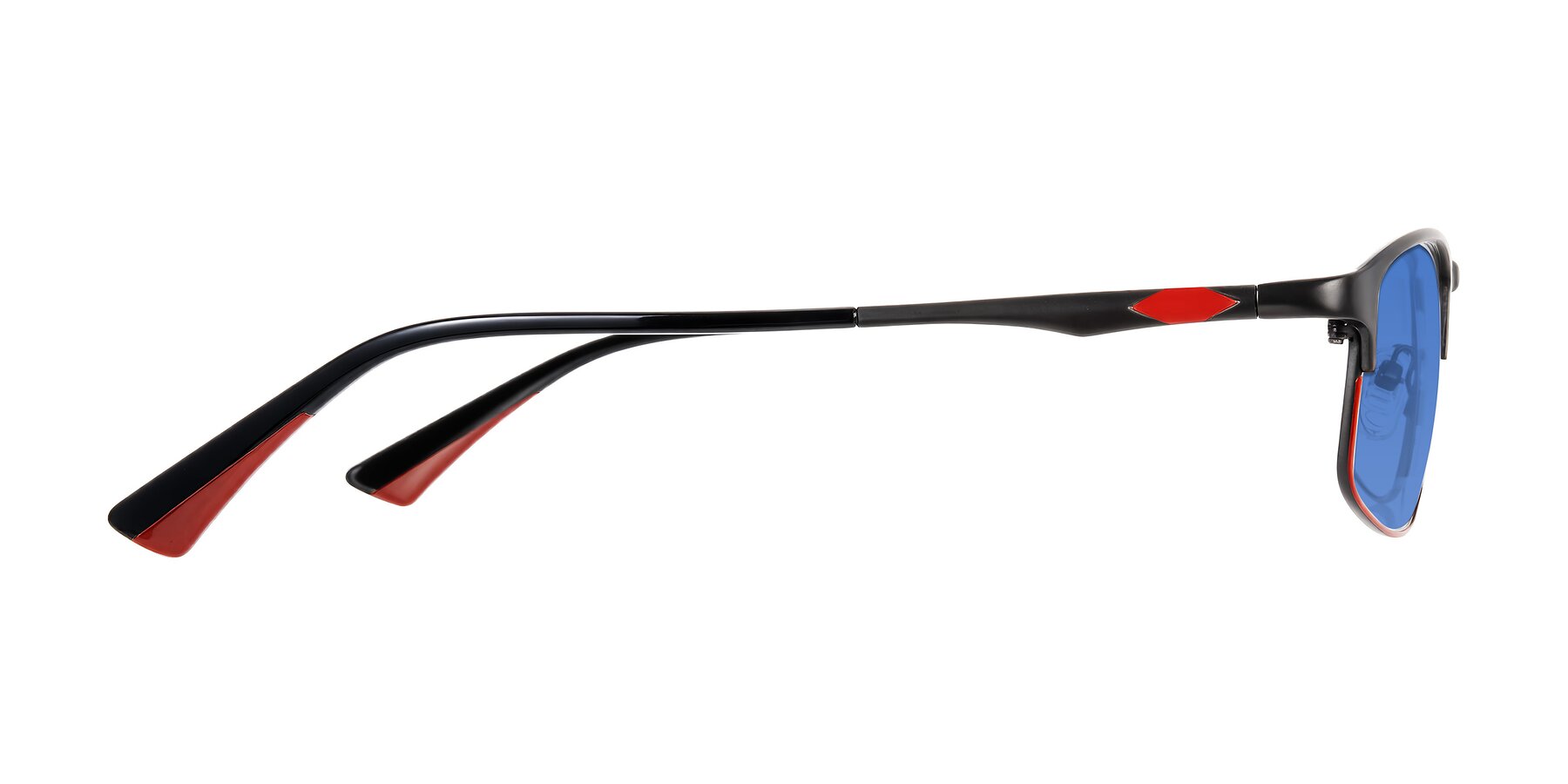 Side of Monnow in Gray/Red with Blue Tinted Lenses