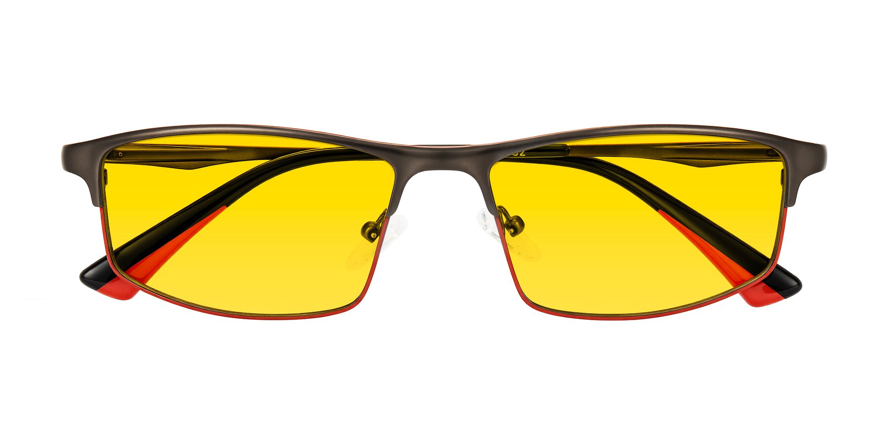 Folded Front of Monnow in Gray/Red with Yellow Tinted Lenses