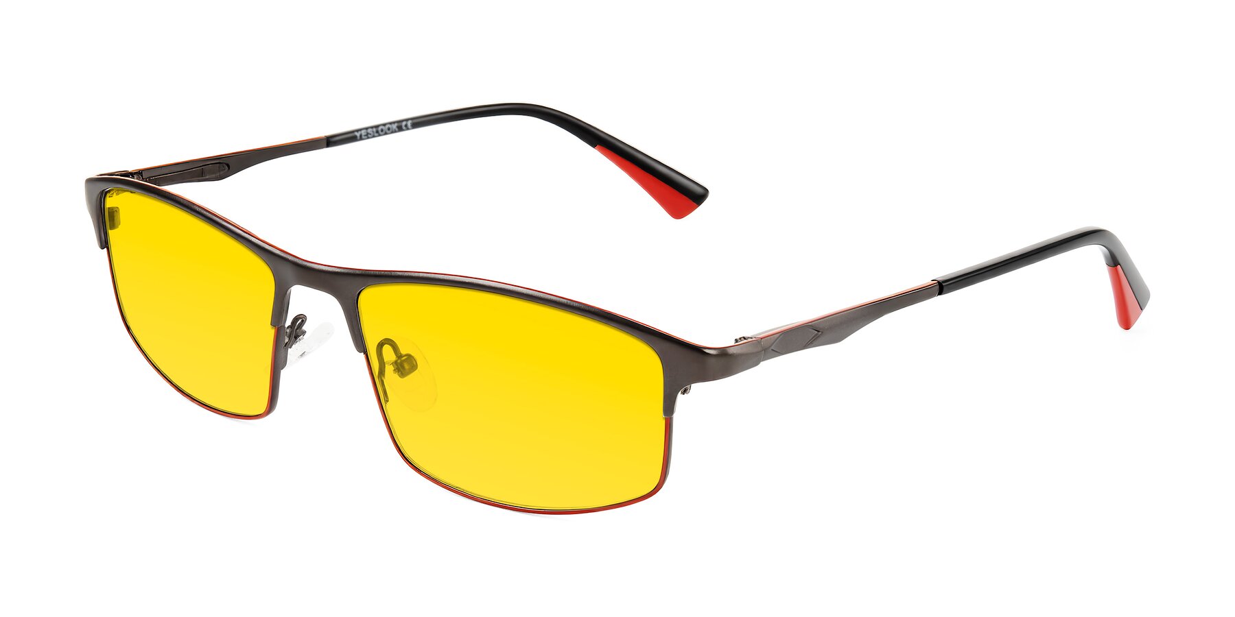 Angle of Monnow in Gray/Red with Yellow Tinted Lenses