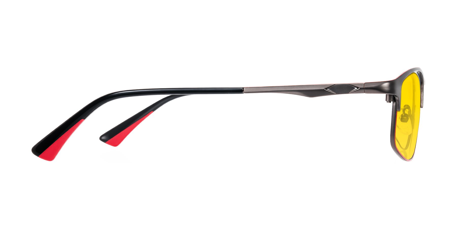Side of Monnow in Gray/Red with Yellow Tinted Lenses