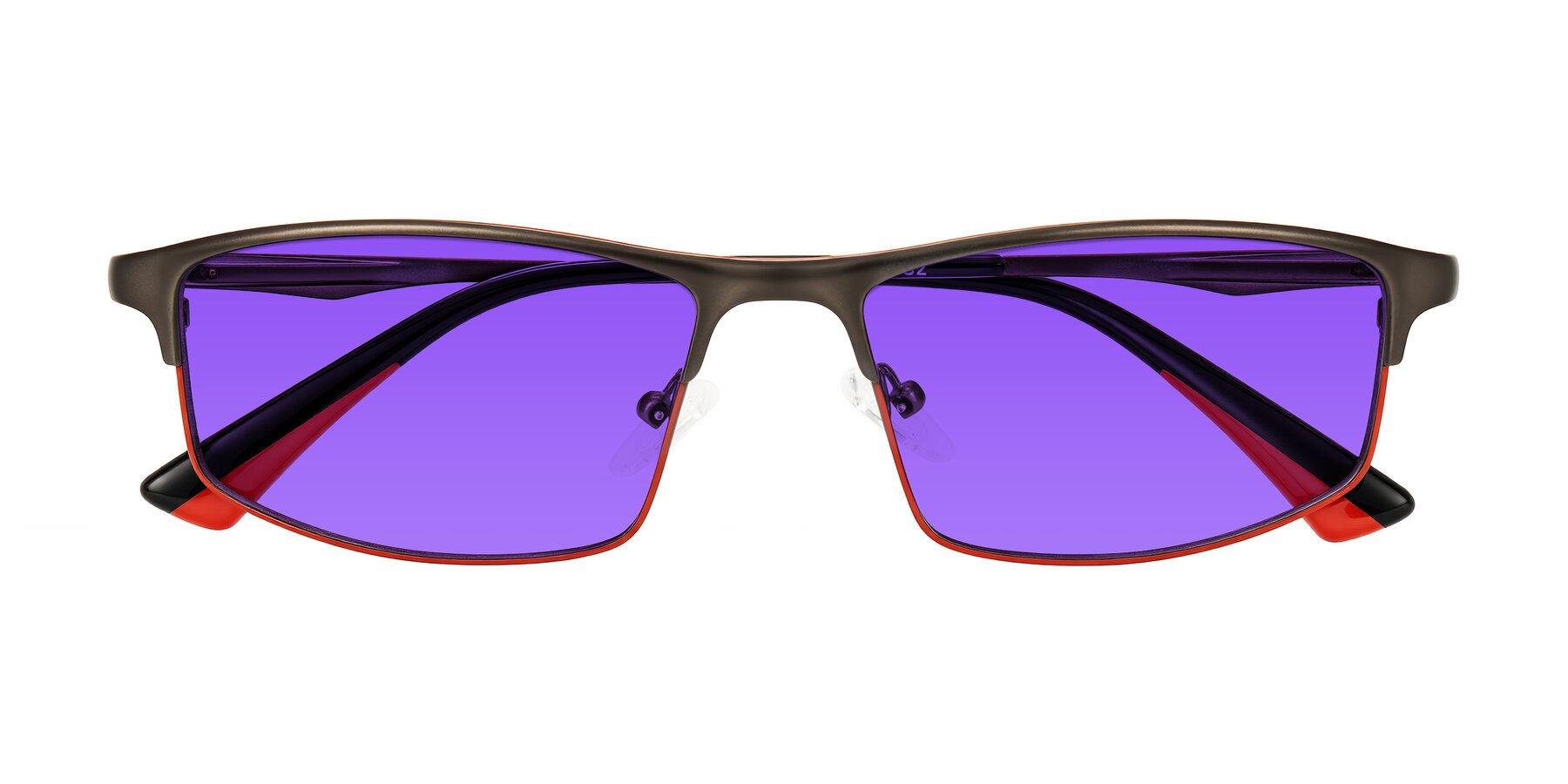 Folded Front of Monnow in Gray/Red with Purple Tinted Lenses