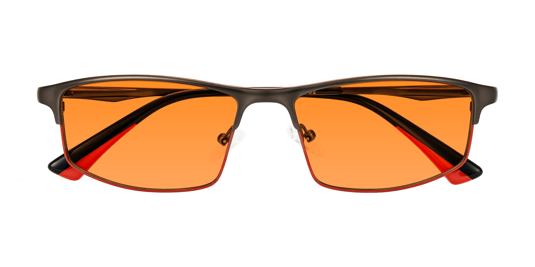 Folded Front of Monnow in Gray/Red with Orange Tinted Lenses