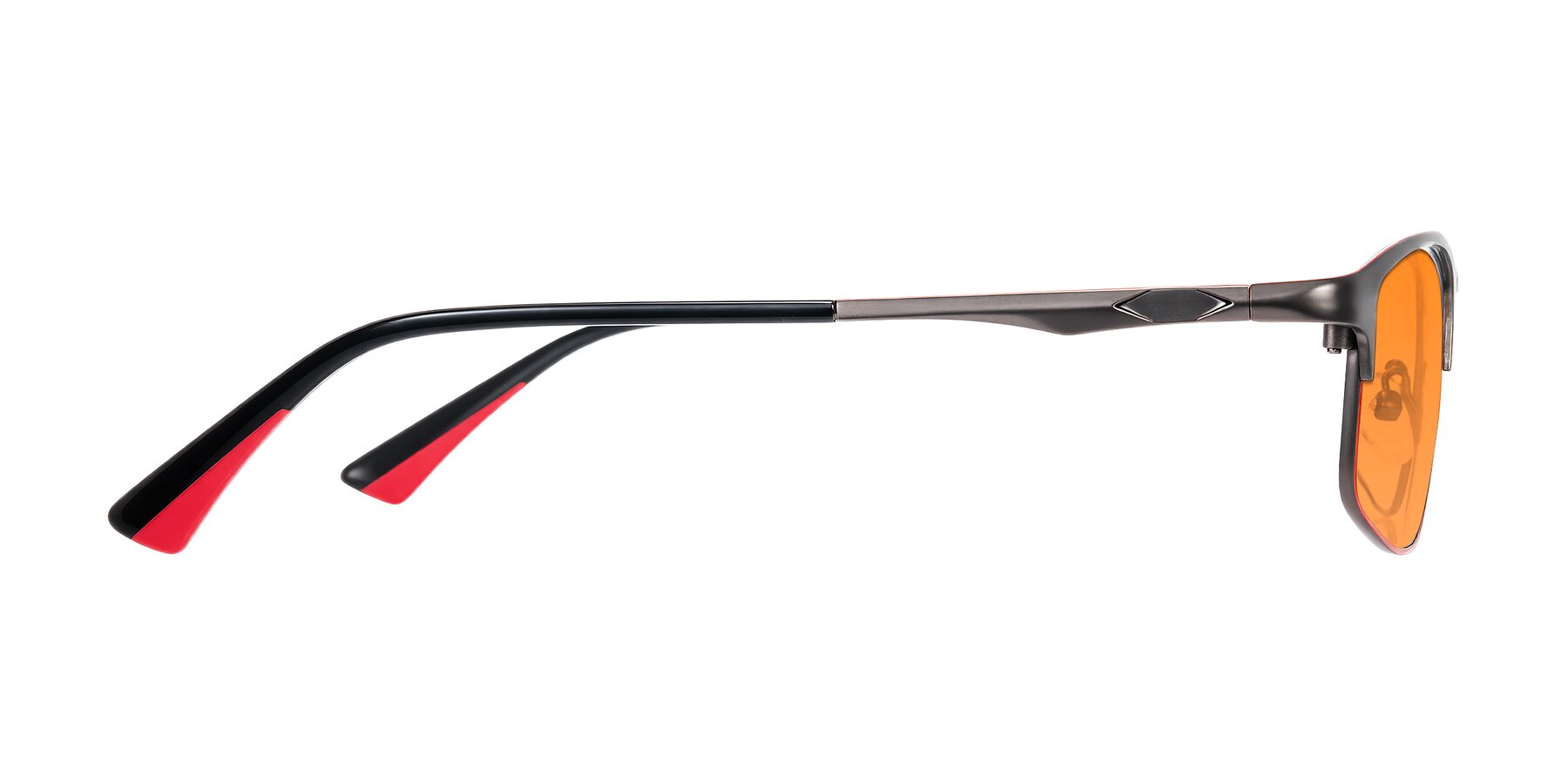 Side of Monnow in Gray/Red with Orange Tinted Lenses