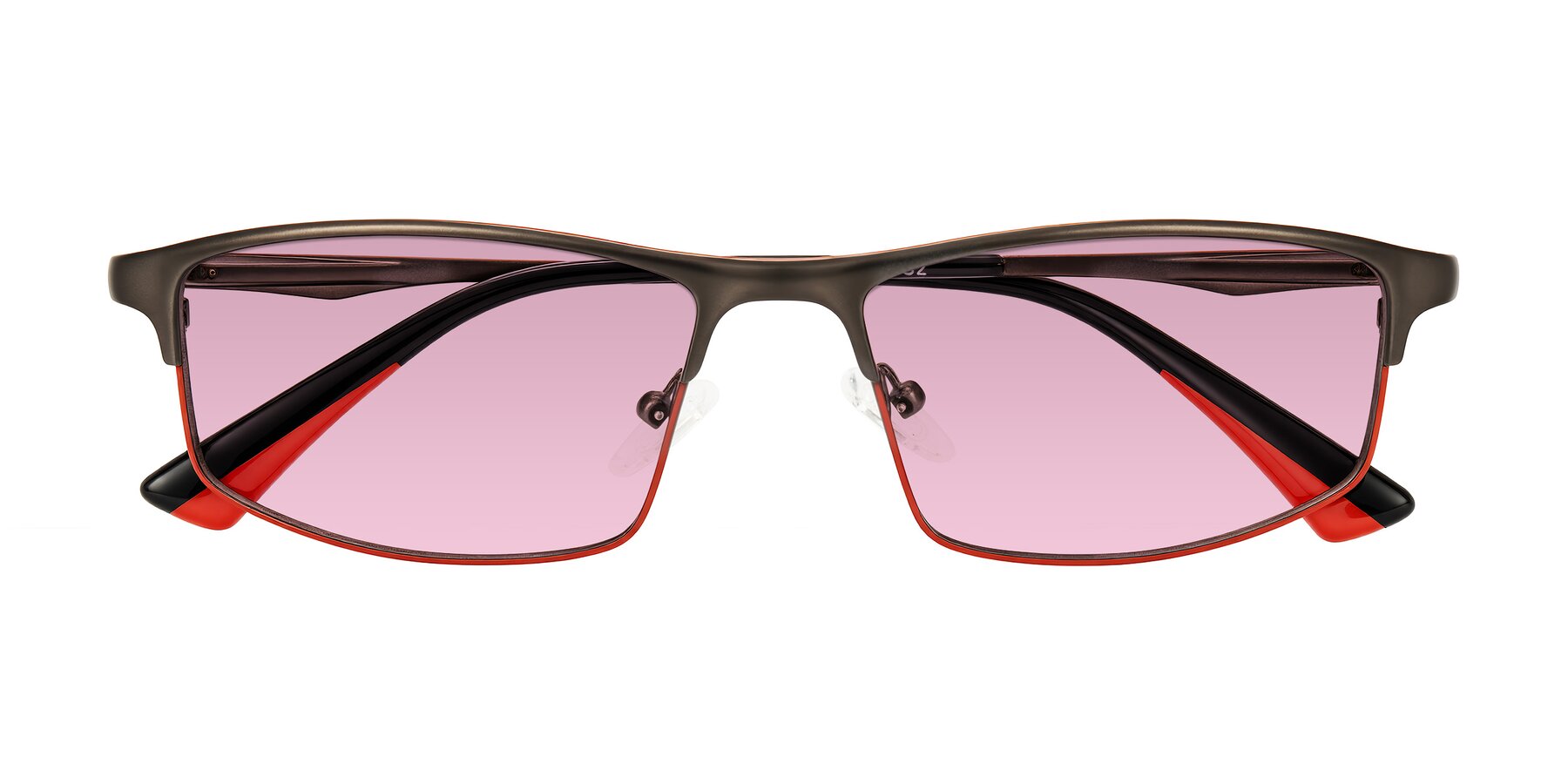 Folded Front of Monnow in Gray/Red with Light Wine Tinted Lenses