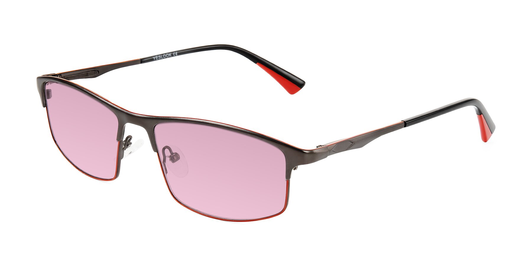 Angle of Monnow in Gray/Red with Light Wine Tinted Lenses