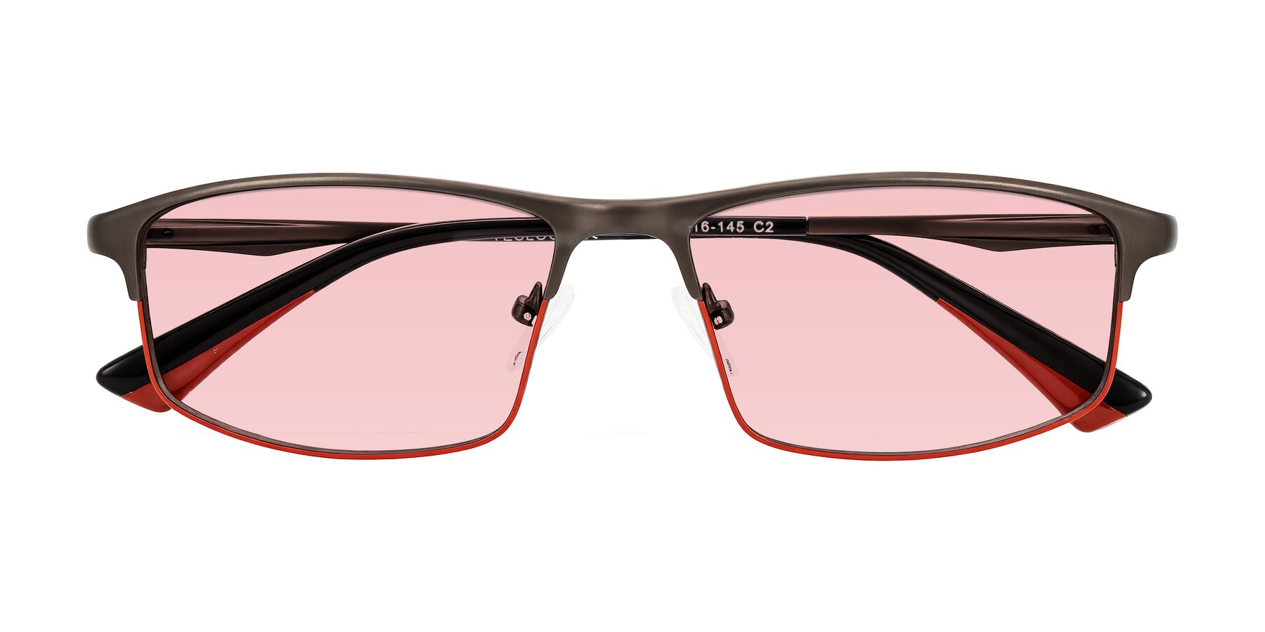 Folded Front of Monnow in Gray/Red with Light Garnet Tinted Lenses