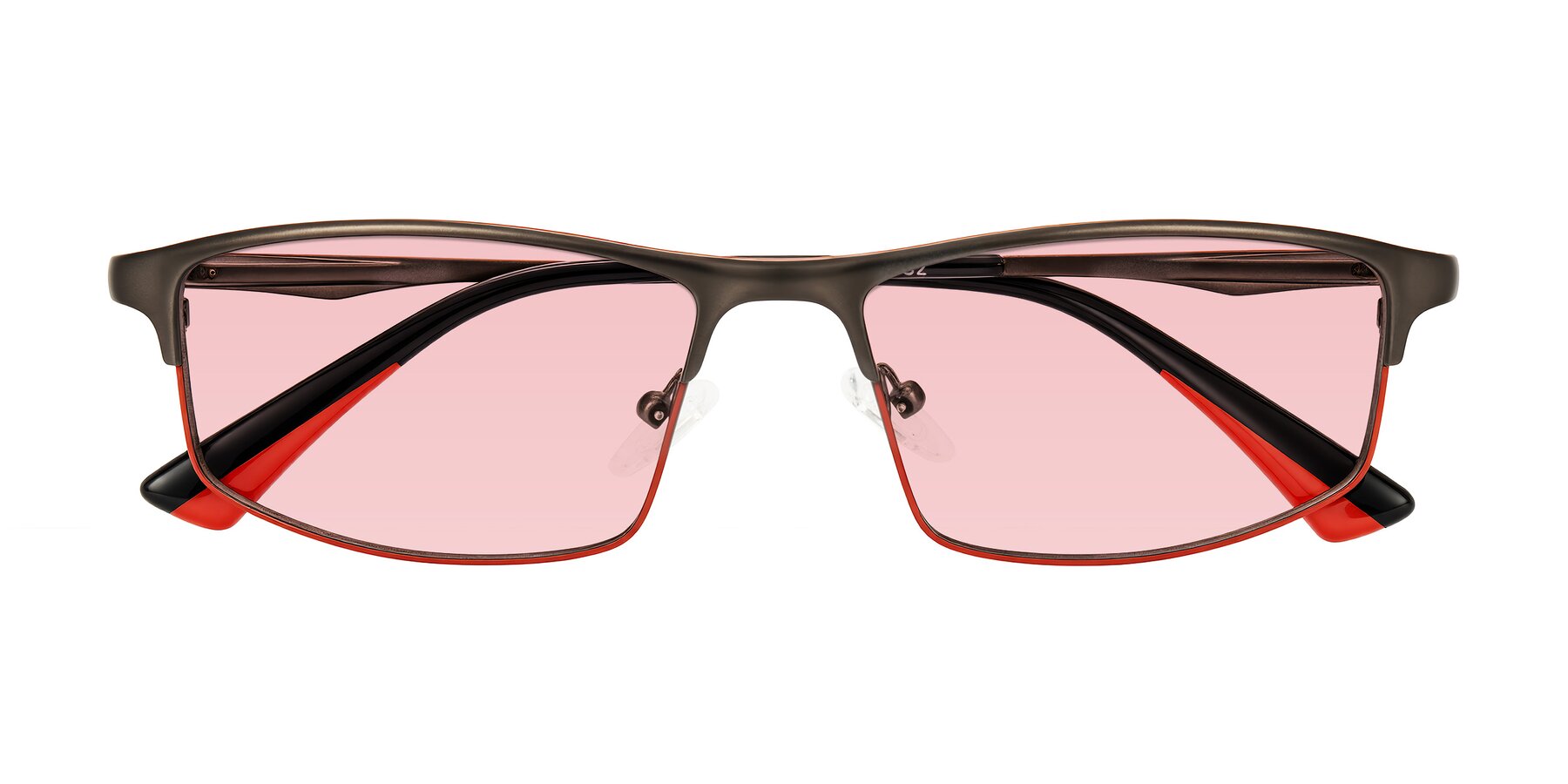 Folded Front of Monnow in Gray/Red with Light Garnet Tinted Lenses