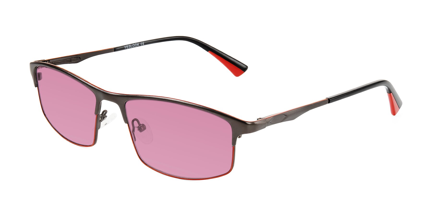 Angle of Monnow in Gray/Red with Medium Wine Tinted Lenses