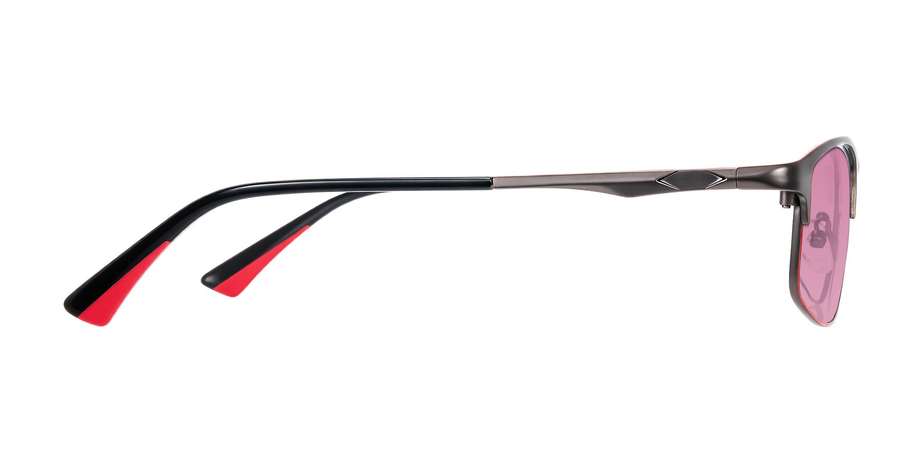 Side of Monnow in Gray/Red with Medium Wine Tinted Lenses
