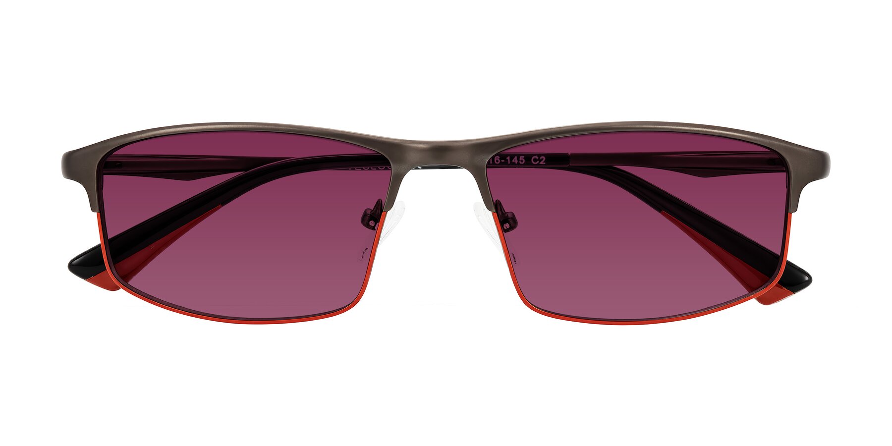 Folded Front of Monnow in Gray/Red with Wine Tinted Lenses